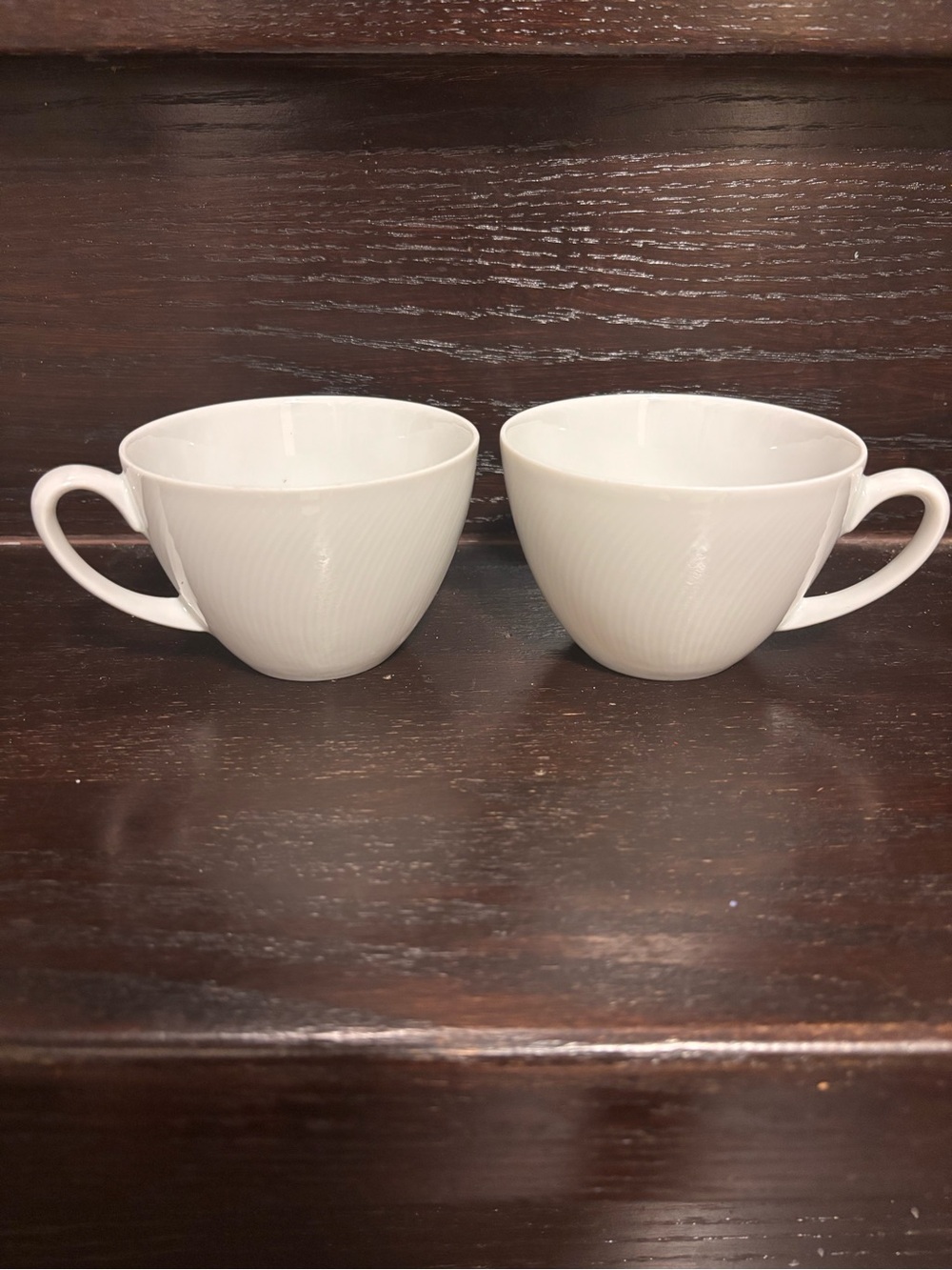Vista Alegre White Porcelain Tea Mugs - Set of 2